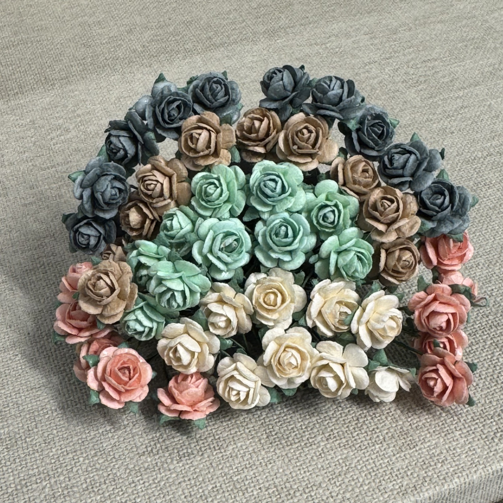 Lys Rosa Roser Roser 1,2 cm, lys miks - Papirdesign